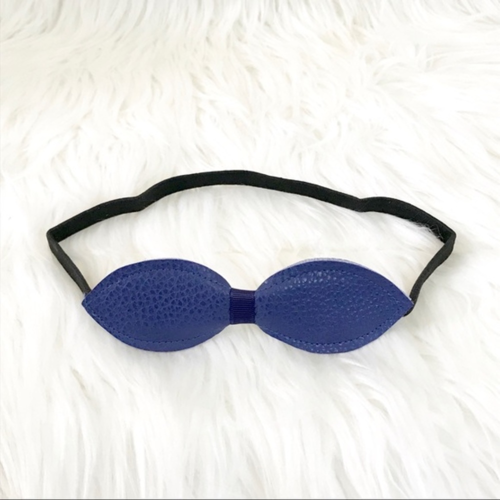 Bohemian indigo bendable PU leather leaf headband - Picture 3 of 7